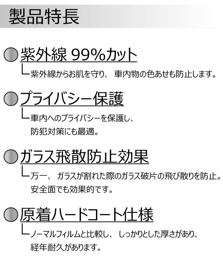 プラススモーク(原着ハードコートタイプ) トヨタ コンフォート (YXS11/LXS11/TSS11・13)カット済みカーフィルム リアセット スモークフィルム 車検対応