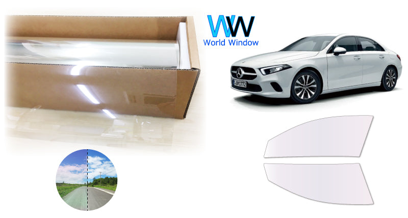 遮熱機能付 オーロラフィルム(サイレントタイプ) 透過率85% メルセデス Aクラス セダン (V177) カット済みカーフィルム フロントドアセット オーロラタイプ ゴーストタイプ ホログラフィック