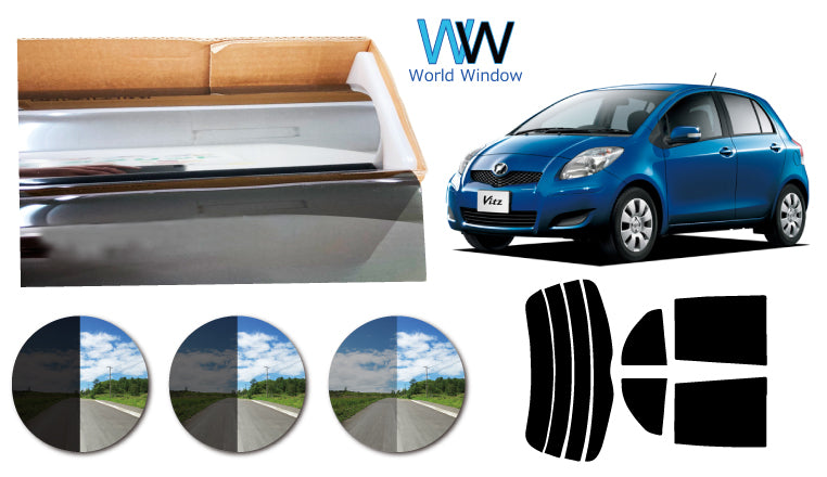 プラススモーク(原着ハードコートタイプ) トヨタ ヴィッツ 5ドア (SCP90/NCP91・95/KSP90)カット済みカーフィルム リアセット スモークフィルム 車検対応