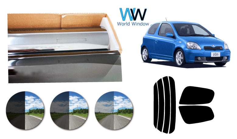 プラススモーク(原着ハードコートタイプ) トヨタ ヴィッツ 3ドア (SCP10/NCP10・13・15)カット済みカーフィルム リアセット スモークフィルム 車検対応