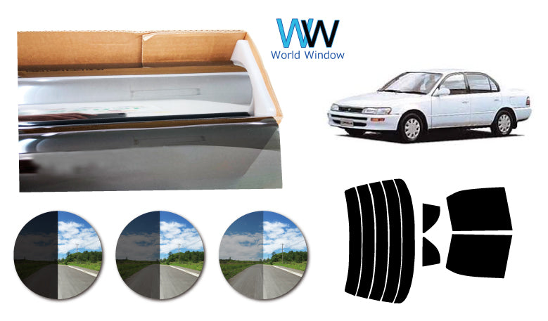 プラススモーク(原着ハードコートタイプ) トヨタ カローラ 4Dセダン (EE101/CE100・104/AE100・101・104)カット済みカーフィルム リアセット スモークフィルム 車検対応