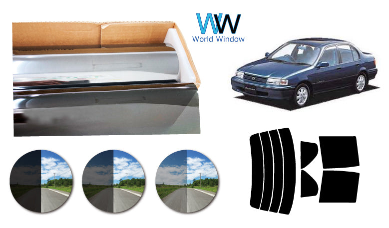 プラススモーク(原着ハードコートタイプ) トヨタ コルサ 4ドア (NL40/EL41・43・45)カット済みカーフィルム リアセット スモークフィルム 車検対応