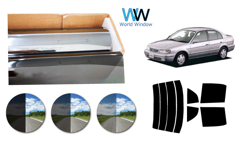 プラススモーク(原着ハードコートタイプ) トヨタ コルサ 4ドア (NL50/EL51・53・55)カット済みカーフィルム リアセット スモークフィルム 車検対応