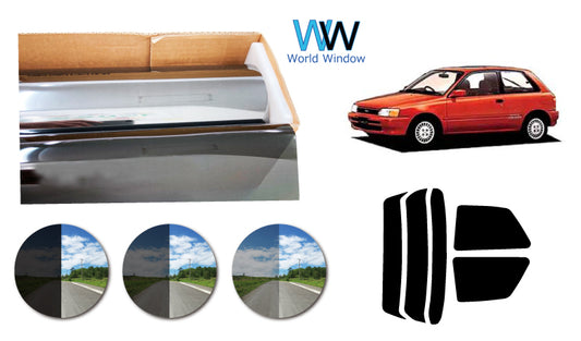 プラススモーク(原着ハードコートタイプ)  トヨタ スターレット  3ドア  (NP80/EP82・85)カット済みカーフィルム リアセット スモークフィルム 車検対応