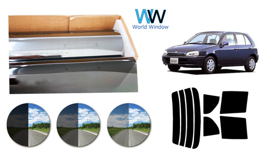 プラススモーク(原着ハードコートタイプ)  トヨタ スターレット  5ドア (NP90/EP91・95)カット済みカーフィルム リアセット スモークフィルム 車検対応