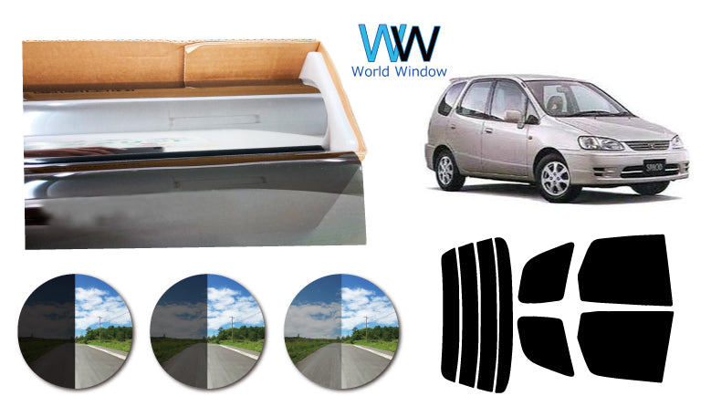 プラススモーク(原着ハードコートタイプ)  トヨタ スパシオ  (AE111N・115N)カット済みカーフィルム リアセット スモークフィルム 車検対応