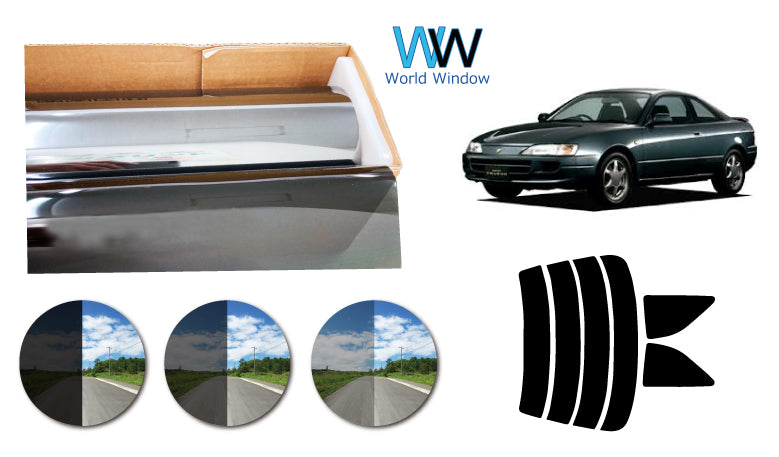 プラススモーク(原着ハードコートタイプ)  トヨタ スプリンタートレノ クーペ  (AE110・111)カット済みカーフィルム リアセット スモークフィルム 車検対応