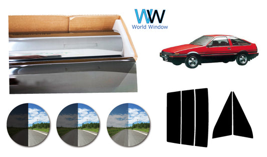 プラススモーク(原着ハードコートタイプ)  トヨタ スプリンタートレノ  ハッチバック  (AE85・86)カット済みカーフィルム リアセット スモークフィルム 車検対応