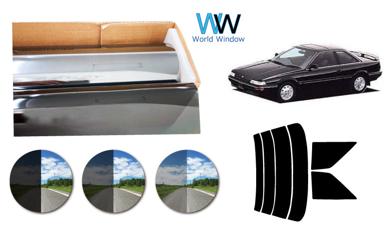 プラススモーク(原着ハードコートタイプ)  トヨタ スプリンタートレノ クーペ  (AE91・92)カット済みカーフィルム リアセット スモークフィルム 車検対応