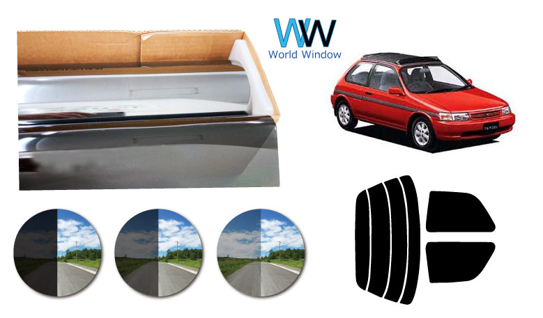 プラススモーク(原着ハードコートタイプ) トヨタ ターセル 3ドアハッチバック (NL40/EL41・43・45)カット済みカーフィルム リアセット スモークフィルム 車検対応