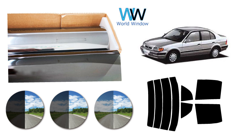 プラススモーク(原着ハードコートタイプ) トヨタ ターセル 4ドア (NL50/EL51・53・55)カット済みカーフィルム リアセット スモークフィルム 車検対応