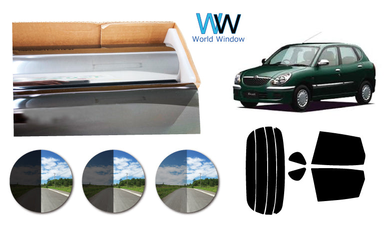 プラススモーク(原着ハードコートタイプ) トヨタ デュエット (M100・101・110)カット済みカーフィルム リアセット スモークフィルム 車検対応