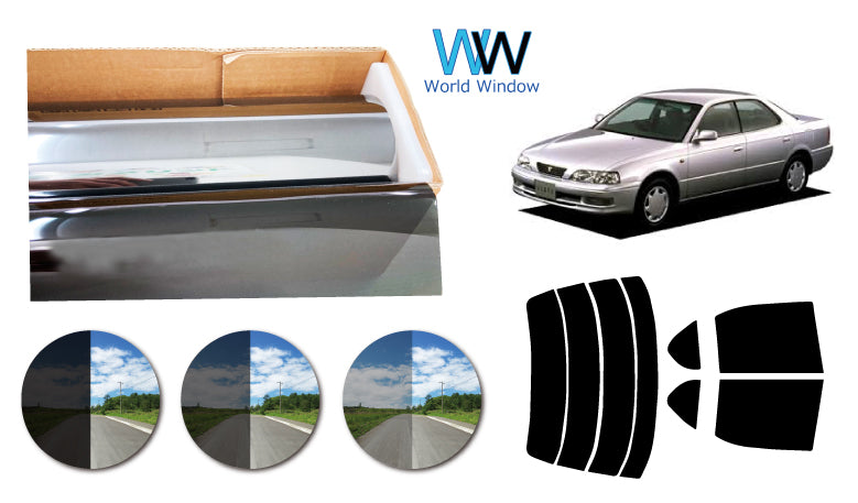 プラススモーク(原着ハードコートタイプ) トヨタ ビスタ 4ドアセダン (SV/CV40~43)カット済みカーフィルム リアセット スモークフィルム 車検対応