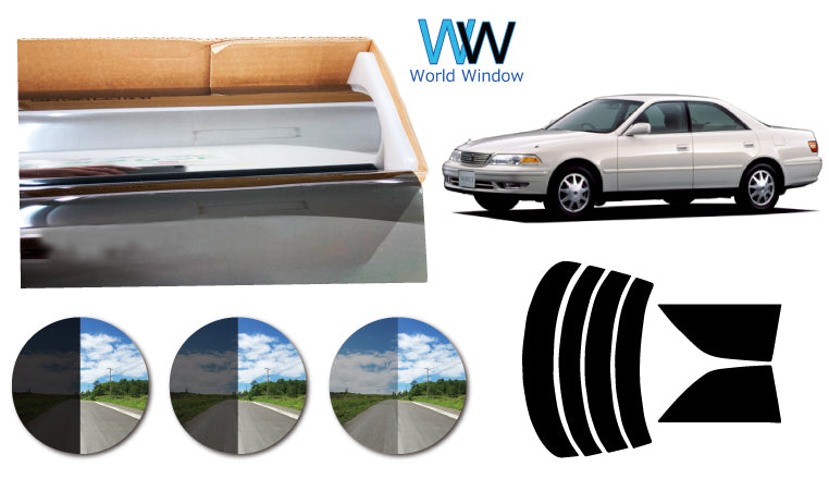 プラススモーク(原着ハードコートタイプ)  トヨタ  マークII  4ドアハードトップ (LX/JZX/GX100・101・105)カット済みカーフィルム リアセット スモークフィルム 車検対応