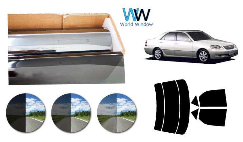 プラススモーク(原着ハードコートタイプ)  トヨタ  マーク2  4ドアセダン (JZX/GX110・115) カット済みカーフィルム リアセット スモークフィルム 車検対応