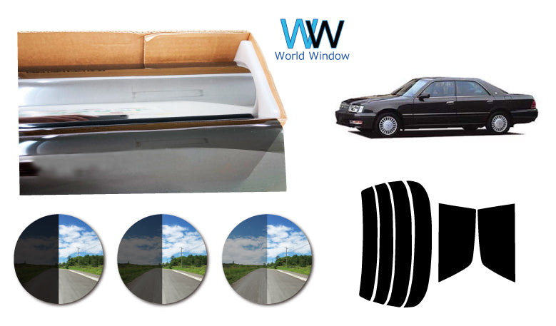 プラススモーク(原着ハードコートタイプ) トヨタ マジェスタ 4ドアハードトップ (UZS/JZS151・155・157)カット済みカーフィルム リアセット スモークフィルム 車検対応