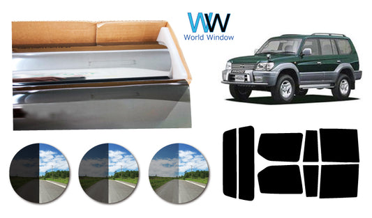 プラススモーク(原着ハードコートタイプ)  トヨタ  ランドクルーザープラド 5ドア (VZJ95W/KZJ95W/RZJ95W/KDJ95W)カット済みカーフィルム リアセット スモークフィルム 車検対応