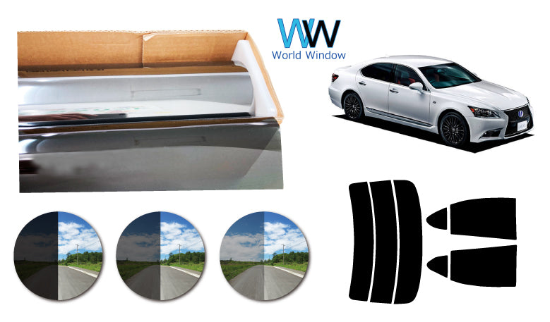 プラススモーク(原着ハードコートタイプ)  トヨタ  レクサスLS 標準 (USF/UVF40・45・46)カット済みカーフィルム リアセット スモークフィルム 車検対応