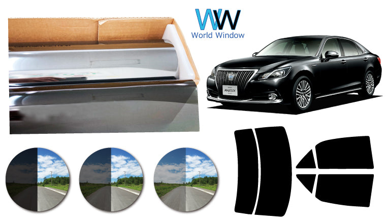 プラススモーク(原着ハードコートタイプ) トヨタ マジェスタ / マジェスタハイブリッド (GWS214) カット済みカーフィルム リアセット スモークフィルム 車検対応