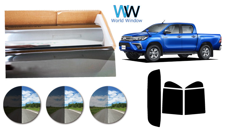 プラススモーク(原着ハードコートタイプ) トヨタ ハイラックス トラック (GUN125) カット済みカーフィルム リアセット スモークフィルム 車検対応