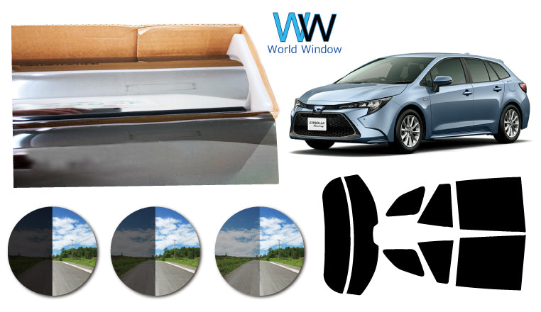 プラススモーク(原着ハードコートタイプ) トヨタ カローラ ツーリング ワゴン (NRE210W / ZRE212W / ZWE211W / ZWE214W)カット済みカーフィルム リアセット スモークフィルム 車検対応