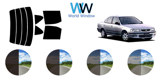 【ノーマルスモーク (ハードコートフィルム) 】ニッサン   サニー 4ドアセダン  ( QB/JB/FNB/FB/SB/B15) カット済みカーフィルム リアセット スモークフィルム