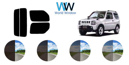 【ノーマルスモーク (ハードコートフィルム) 】マツダ  AZオフロード (JM23W) カット済みカーフィルム リアセット スモークフィルム