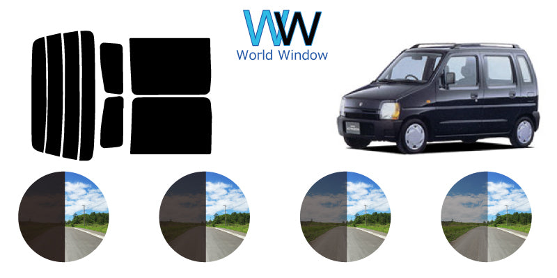 【ノーマルスモーク (ハードコートフィルム) 】マツダ  AZワゴン 5ドア (CY21・51/CZ21・51) カット済みカーフィルム リアセット スモークフィルム