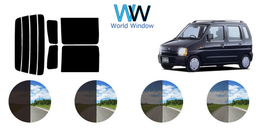 【ノーマルスモーク (ハードコートフィルム) 】マツダ  AZワゴン 5ドア (CY21・51/CZ21・51) カット済みカーフィルム リアセット スモークフィルム