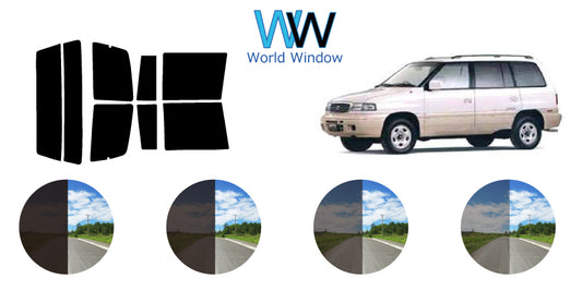 【ノーマルスモーク (ハードコートフィルム) 】マツダ  MPV  後期 (LVLW/LVLR/LVEW/LV5W) カット済みカーフィルム リアセット スモークフィルム