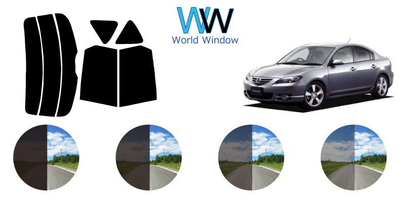 【ノーマルスモーク (ハードコートフィルム) 】マツダ  アクセラ 5ドア (BKEP/BK5P/BK3P) カット済みカーフィルム リアセット スモークフィルム