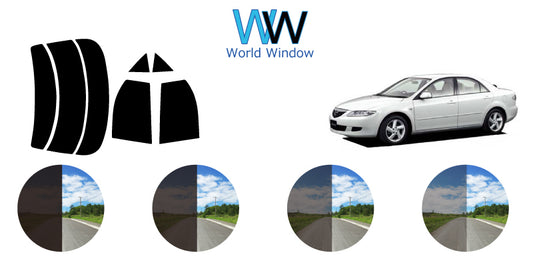 【ノーマルスモーク (ハードコートフィルム) 】マツダ  アテンザ 4ドアセダン (GGEP/GG3P) カット済みカーフィルム リアセット スモークフィルム