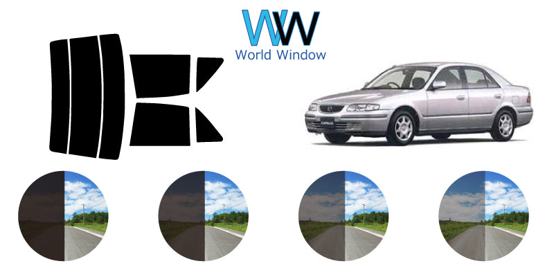 【ノーマルスモーク (ハードコートフィルム) 】マツダ  カペラ 4ドアセダン (GFER/GFEP/GF8P/GFFP) カット済みカーフィルム リアセット スモークフィルム