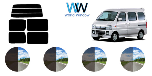【ノーマルスモーク (ハードコートフィルム) 】 マツダ  スクラムバン/ワゴン (DG52V/DG52W/DH52V/DG62V/DG62W)カット済みカーフィルム リアセット スモークフィルム