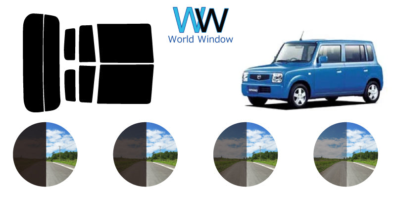 【ノーマルスモーク (ハードコートフィルム) 】 マツダ  スピアーノ(HF21S)カット済みカーフィルム リアセット スモークフィルム