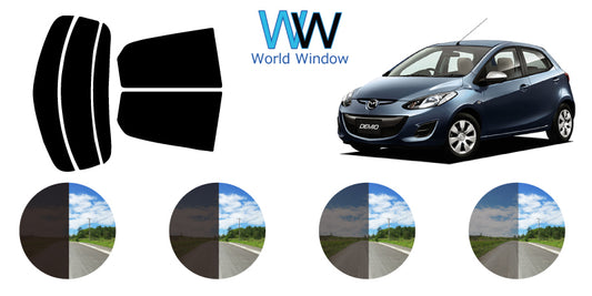 【ノーマルスモーク (ハードコートフィルム) 】 マツダ  デミオ(DE5FS/DE3FS/DE3AS)カット済みカーフィルム リアセット スモークフィルム