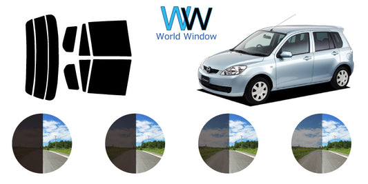 【ノーマルスモーク (ハードコートフィルム) 】 マツダ  デミオ(DY5W/DY5R/DY3W/DY3R)カット済みカーフィルム リアセット スモークフィルム