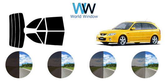 【ノーマルスモーク (ハードコートフィルム) 】 マツダ  ファミリアSワゴン(ショート)(BJFW/BJ8W/BJ5W)カット済みカーフィルム リアセット スモークフィルム