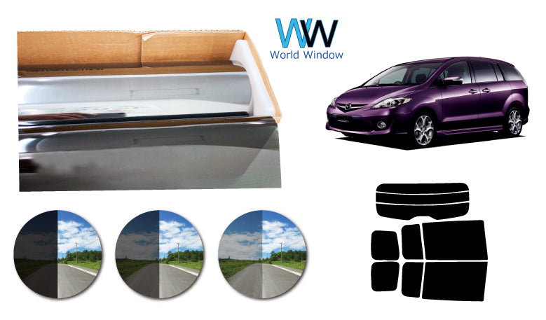 プラススモーク(原着ハードコートタイプ)  マツダ  プレマシー (CREW/CR3W)カット済みカーフィルム リアセット スモークフィルム 車検対応