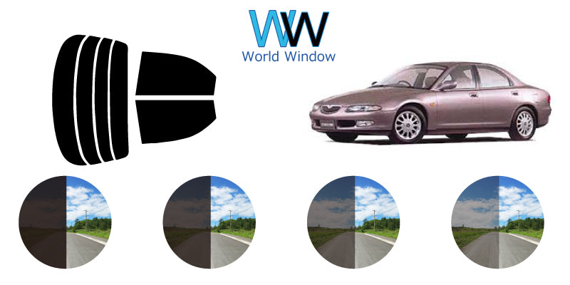 【ノーマルスモーク (ハードコートフィルム) 】 マツダ  ユーノス500(CAEPE・CA8PE・CAPP)カット済みカーフィルム リアセット スモークフィルム