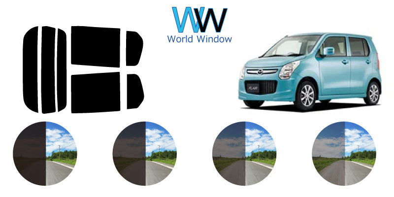 【ノーマルスモーク (ハードコートフィルム) 】 マツダ   フレア(MJ34S / MJ44S)カット済みカーフィルム リアセット スモークフィルム