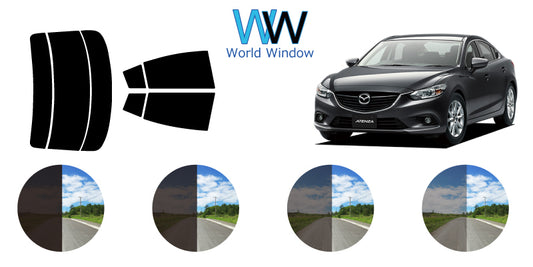 【ノーマルスモーク (ハードコートフィルム) 】マツダ  アテンザ 4ドアセダン (GJ5FP / GJ2FP / GJEFP) カット済みカーフィルム リアセット スモークフィルム
