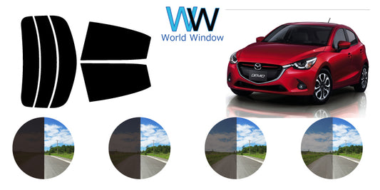 【ノーマルスモーク (ハードコートフィルム) 】 マツダ  デミオ(DJ5FS/DJ5AS/DJ3FS/DJ3AS)カット済みカーフィルム リアセット スモークフィルム