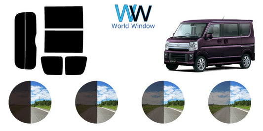 【ノーマルスモーク (ハードコートフィルム) 】 マツダ  スクラムワゴン(DG17W)カット済みカーフィルム リアセット スモークフィルム