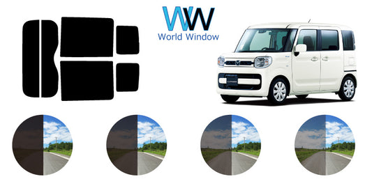 【ノーマルスモーク (ハードコートフィルム) 】 マツダ  フレアワゴン カスタムスタイル ハイブリッド(MM53S)カット済みカーフィルム リアセット スモークフィルム