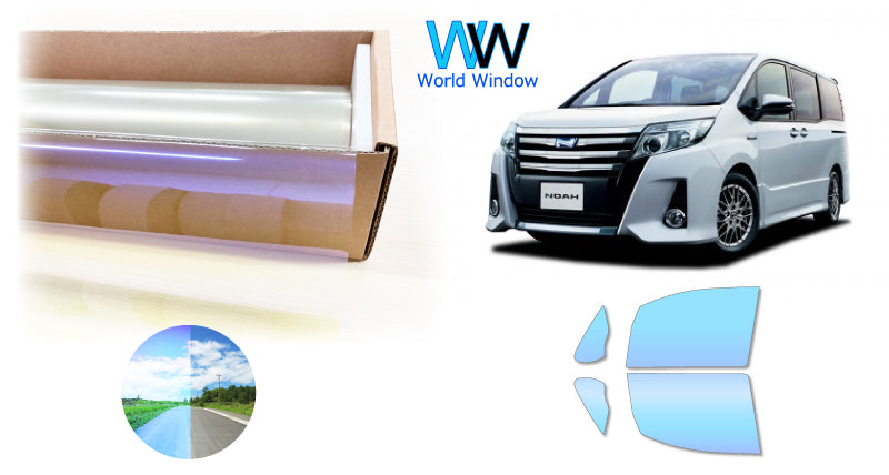 遮熱機能付 オーロラフィルム(ゴーストタイプ) 透過率81%   トヨタ   ノア(NOAH)  (ZRR80G/ZRR80W/ZWR80G/ZRR85G/ZRR85W) カット済みカーフィルム フロントドアセット オーロラタイプ ゴーストタイプ(発色仕様) 断熱フィルム