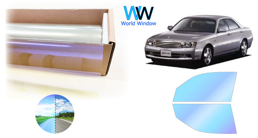 遮熱機能付 オーロラフィルム(ゴーストタイプ) 透過率81%  ニッサン  セドリック/グロリア(ハードトップ) (MY34/HY34/ENY34) カット済みカーフィルム フロントドアセット オーロラタイプ ゴーストタイプ(発色仕様) 断熱フィルム