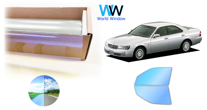 遮熱機能付 オーロラフィルム(ゴーストタイプ) 透過率81%  ニッサン  ローレル  (C35 SC/HC/GCC/GC/GNC35)カット済みカーフィルム フロントドアセット オーロラタイプ ゴーストタイプ(発色仕様) 断熱フィルム