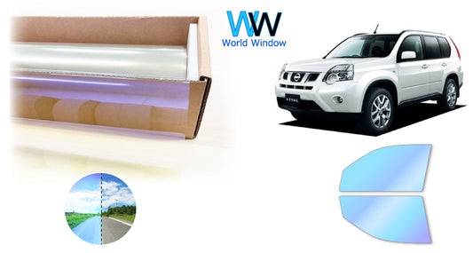 遮熱機能付 オーロラフィルム(ゴーストタイプ) 透過率81%  ニッサン  エクストレイル  (NT31/DNT31/T31/TNT31)カット済みカーフィルム フロントドアセット オーロラタイプ ゴーストタイプ(発色仕様) 断熱フィルム