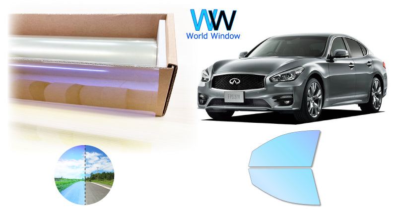 遮熱機能付 オーロラフィルム(ゴーストタイプ) 透過率81%  ニッサン フーガ (Y51) カット済みカーフィルム フロントドアセット オーロラタイプ ゴーストタイプ(発色仕様) 断熱フィルム